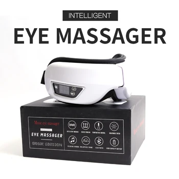 Перезаряжаемый Электрический Массажер для глаз с подогревом под давлением воздуха, совместимый с Bluetooth, Снимает усталость глаз, Средства ухода за здоровьем, Расслабляют глаза