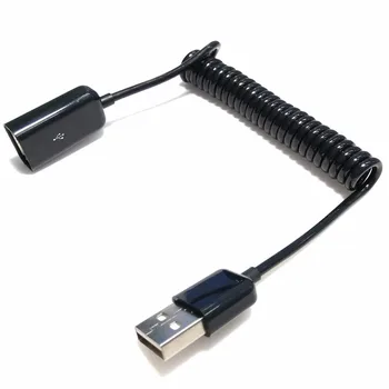 Разъем-адаптер USB 2.0 для мужчин и женщин с пружинной удлинительной катушкой