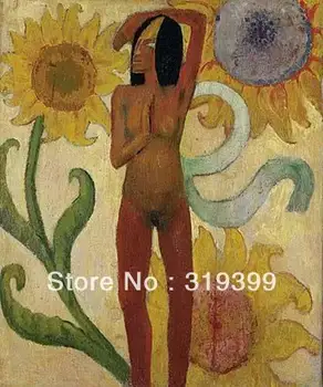 Репродукция картины Поля Гогена маслом на льняном холсте, Карибская женщина, 100% ручная работа, быстрая доставка, музейное качество