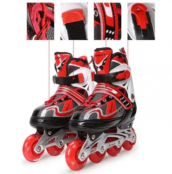 Роликовые коньки с регулировкой из полипропилена-Pp, профессиональная обувь для катания на роликовых коньках для слалома, раздвижные коньки для детей, размер L