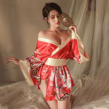 сексуальное японское кимоно для женщин, соблазнительная униформа, соблазнительное представление для взрослых, косплей, гейша, юката, нижнее белье, платье, одежда аниме
