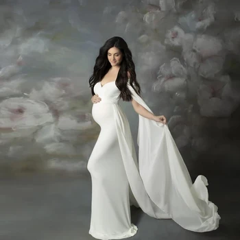 Сексуальные платья для беременных без плеч для фотосессии, длинное нарядное платье для беременных, шифоновое женское макси-платье для беременных, реквизит для фотосъемки