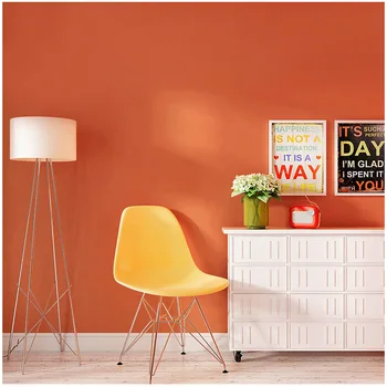 Скандинавские чистые однотонные оранжевые обои для домашнего Декора Водонепроницаемые настенные росписи из ПВХ для спальни Гостиной