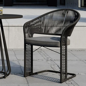 Скандинавский ротанговый стул для отдыха на открытом воздухе, садовый набор для отдыха во внутреннем дворе отеля, небольшой стол и стул, водонепроницаемая мебель из ротанга