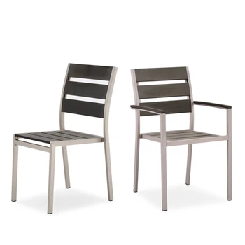 Современный алюминиевый матовый садовый гарнитур Мебель Обеденный стул на открытом воздухе