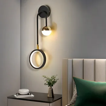 Современный свет роскошная прикроватная лампа для спальни скандинавская гостиная простой креативный фон для прохода по коридору настенный светильник