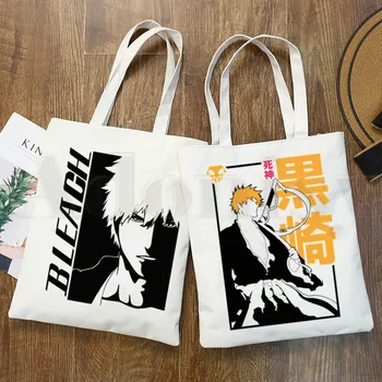 Сумки BLEACH из японской аниме-Манги Ичиго Кучики Бьякуя, сумки через плечо, повседневные сумки для покупок, сумки для девочек, Женская Элегантная холщовая сумка