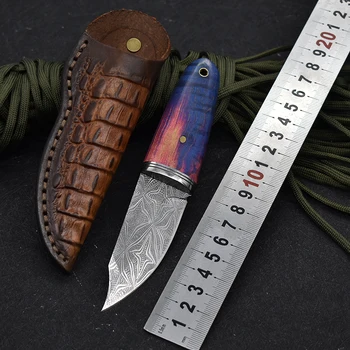 Трехцветный Импортный 7CR13MOV из закаленного дерева, прямой нож для выживания в походе, Стилет, карманный нож для самообороны