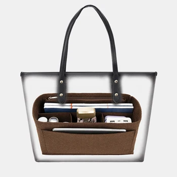 Фирменный Органайзер для макияжа, Войлочная сумка-вкладыш для Сумочки, внутренний кошелек для путешествий, Портативные косметички, подходящие для центральной сумки