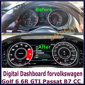 Цифровая Виртуальная Приборная панель Кабины Для Volkswagen VW Golf 6 Passat B6 B7 CC Scirocco ЖК-Дисплей Приборной панели Спидометр