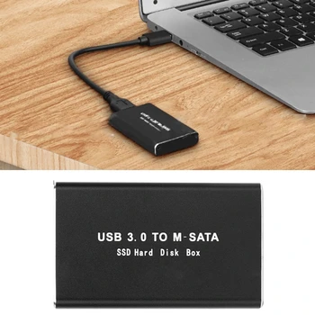 Чехол для жесткого диска USB для mSATA-SSD Внешняя коробка Корпус для хранения жесткого диска mSATA из алюминиевого сплава P9JB