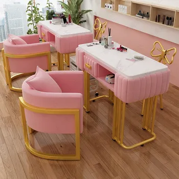 Японский маникюрный стол Simple Ins Маникюрный магазин Стол и стулья Nordic Light Роскошные Одноместные двухместные Профессиональные маникюрные столы